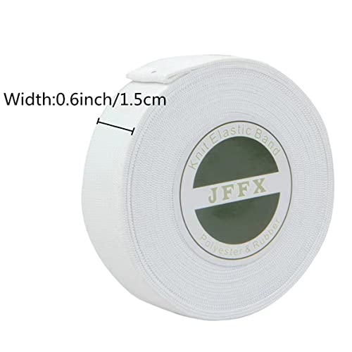 Jffx White Flat Elastic Band For Sewing, High Elasticity Knit Elastic Spool For Wigs Pants Waistband Crafts Diy (0.6 Inch X 6 Yards) #TOP2