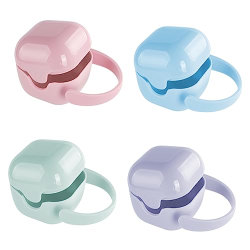 Toyvian Accessories 4pcs Box Portable Soother Case Clip Holder Storage Box Holder Baby Care