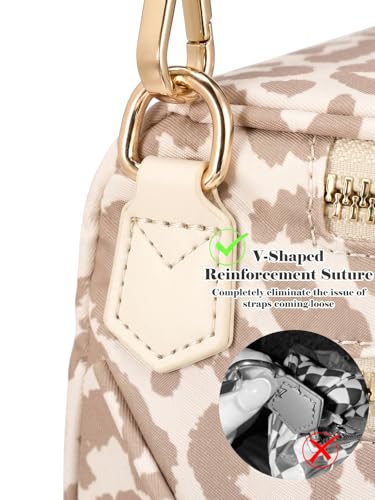 Image of Pure Colour Crossbody Bag Bum Bag for Women,Spacious Purse Fanny Packs Belt Bag,Oversized Bum Bag (Beige Leopard Bum Bag)