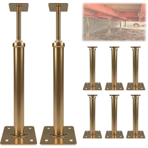 Image of 8 PCS House Floor Jacks for Leveling, 11.6 inch to 16 inch Adjustable Height Range House Jacks for Leveling, Floor Leveling Support, Screw Jack Post for Home Leveling, Basement, Porches, Roof Beams and Decks