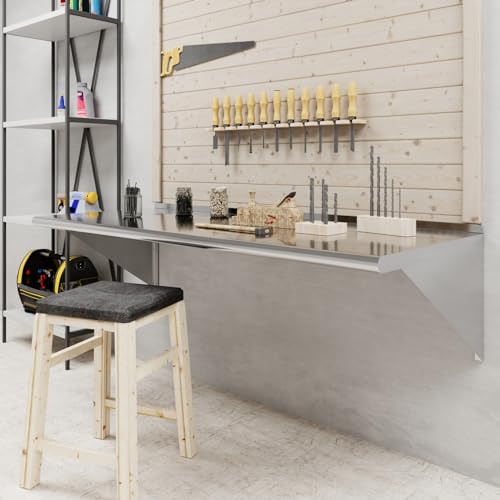 Image of AmGood 60 inch Long X 24 inch Deep Stainless Steel Wall Shelf | NSF Certified | Appliance & Equipment Metal Shelving | Kitchen, Restaurant, Garage, Laundry, Utility Room