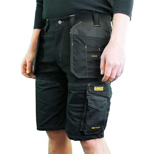 Tool Monkey Dewalt Trade Work Shorts with Pro-Stretch Fabric and Holster Pockets (UK, Waist, 34, Regular, Regular, Black)