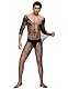 Bodystocking Sexy Ouvert Herren Sissy Dessous Männer Reizwäsche Gay Fischnetz Catsuit Spitze Sexy Unterwäsche für mann Lingerie Erotische Kostüme Netzstrümpfe Men Netz Bodysuit Schwarz,L-XXL