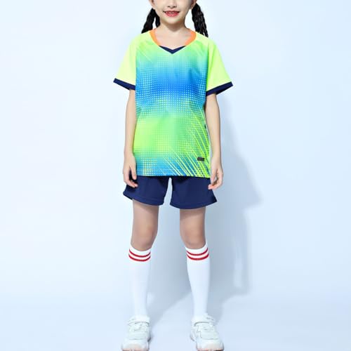Kids Boys Girls Tracksuit Short Sleeve Athletic Tshirts And Shorts Set Basketball Football Training Uniform2
