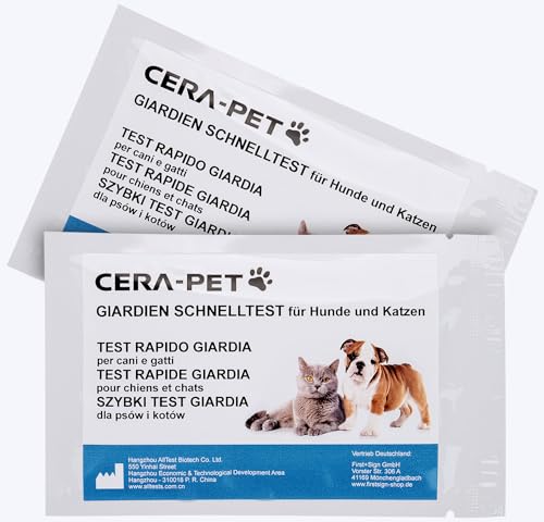 Cera-Pet Giardien Schnelltest für Hund und Katze 1 STK. I Nachweis von Darmparasiten I Test bei Durchfall für Hund und Katze I Für Hunde und Katzen bei Giardia I Wurmtest für Tiere