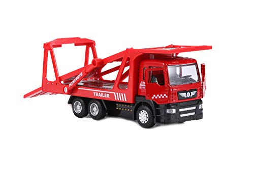 Toy Tow Truck Pull Back Transport Car Carrier Truck Toy for Boys and Girls, Lights and Sound