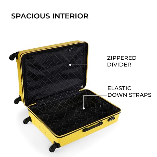 Image of Stony Brook by Nasher Miles Crescent Hard-Sided Polypropylene Check-in Luggage Yellow 28 inch |75cm Trolley Bag