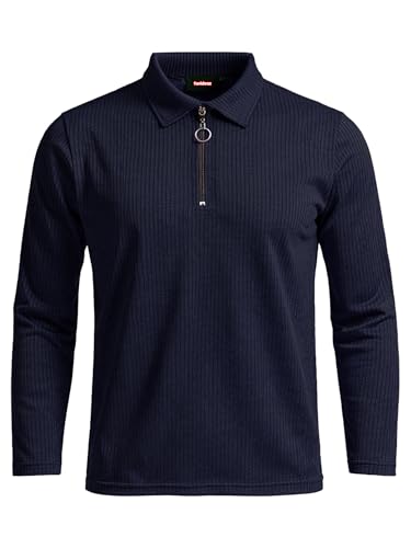 Image of fanideaz Premium Brand Zipper T Shirts for Men Elegant Collar Styles Trendy Polo Fashion Range for Casual Wear Party Textured Fabric Comfortable Fit Stylish Modern Outfit