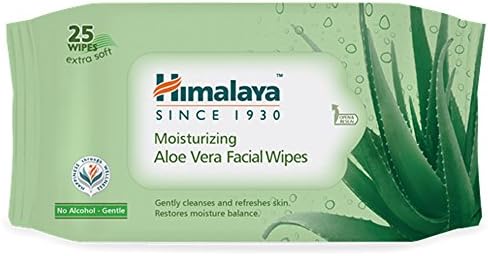 Himalaya Moisturising Aloe Vera Facial Wipes, 25 Count