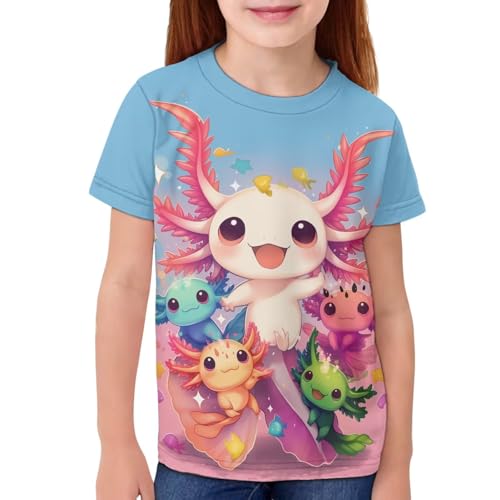 Image of WELLFLYHOM Kids Tshirts Girls Boys Short Sleeve Crewneck Tees Shirts Casual Sport Pullover Tops Size 3-16 Years