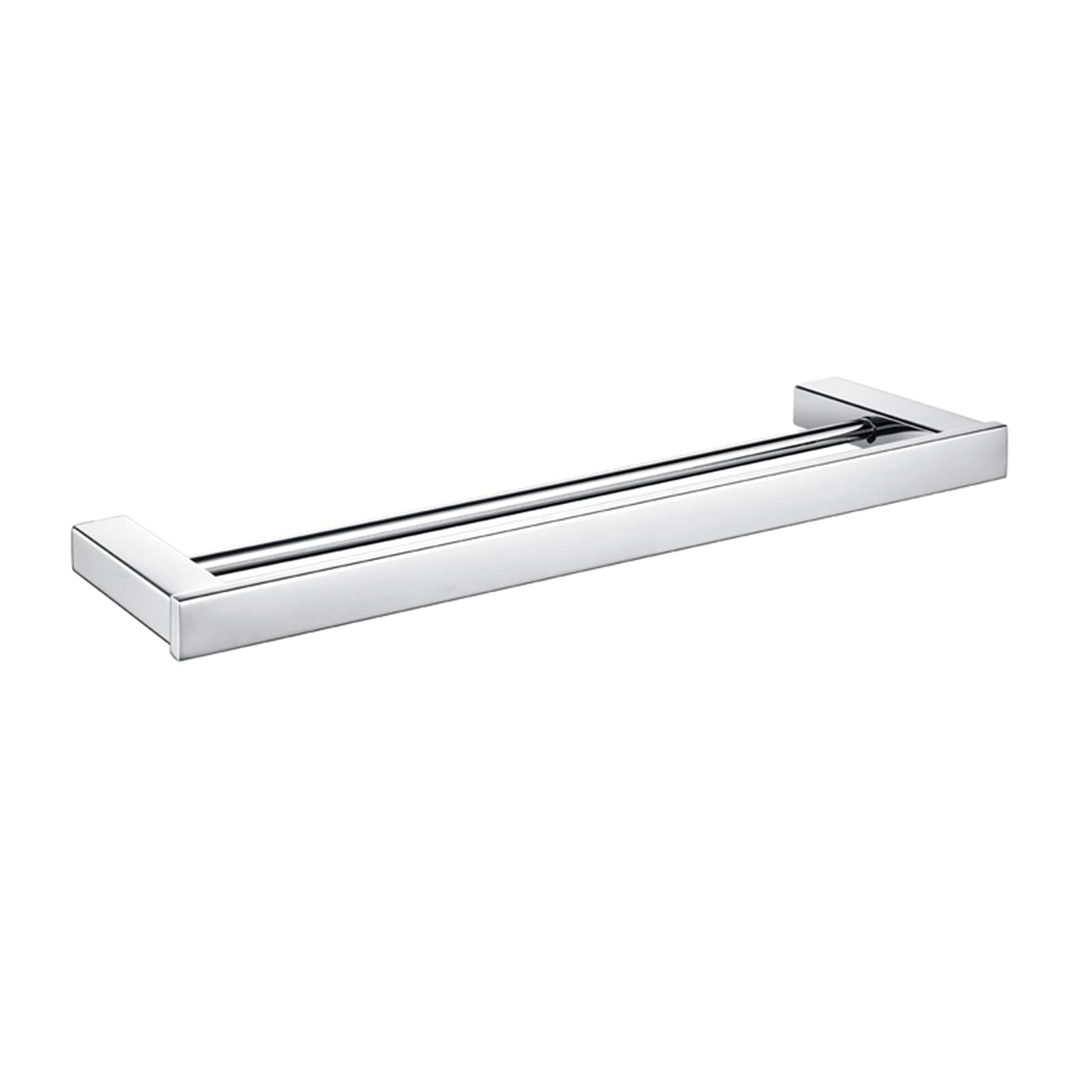 LMYSXAOZ Premium SUS 304 Stainless Steel Towel Rail Bar Wall Mount Tower Rod for Bathroom and Kitchen, Double Rack - Round Square Design, Silver-40cm-60cm (Size : 50cm)