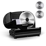 Meat Slicer, Techwood 200W Electric Food Slicer with Removable 9” Stainless Steel Blade, Deli Fruit Vegetable Cutter with Adjustable Knob for...