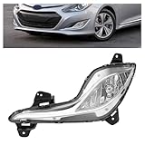 HECASA Left Fog Light Compatible with 2011-2015 Hyundai Sonata Hybrid Limited Premium Replacement for 922014R000 HY2592151 Front Bumper Driving Fog Lamp Clear Lens Plastic(PC+PP) Driver Side