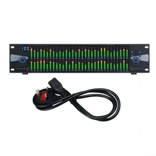 HpLive Indicador de espectro de música LED, nivel de audio, ecualizador digital profesional con indicador de espectro de 31 bandas para escenarios y KTV