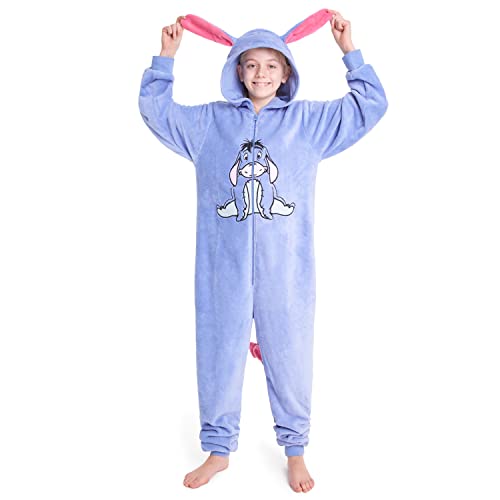 Disney Pijama de Una Pieza Nio Nia Forro Polar Stitch Winnie Pooh (5-6 aos, Azul Igor)