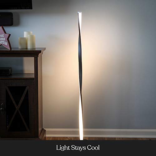 Brightech Helix Led Floor Lamp, Bright Floor Lamp For Living Rooms & Bedrooms, 48" Tall Pole Lamp, Dimmable Standing Lamp - Black #TOP2