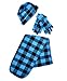 Blue & Black Buffalo Plaid Printed Fleece Women's Winter Set