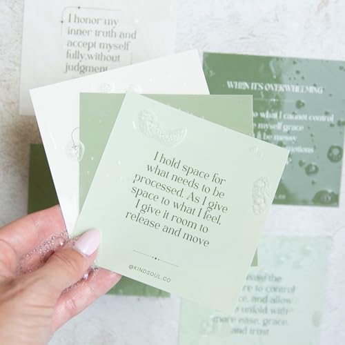 Kind Soul Shower Affirmation Cards - Positive Waterproof Affirmations for Women - Self Care Daily Mindfulness, Manifestation & Motivational Cards (Rooted Girl)