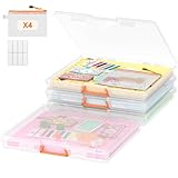 Lifewit Confezione da 4 scatole da tavolo con chiusura sicura, organizer in plastica con m...