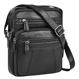 STILORD "Omar" Piccolo Borsello Uomo Pelle Borsa a Spalla per Tablet da 8,4 Pollici Crossbody Borse Messenger Cuoio Borsa a Tracolla Borselli per Ufficio e Viaggi Colore:nero
