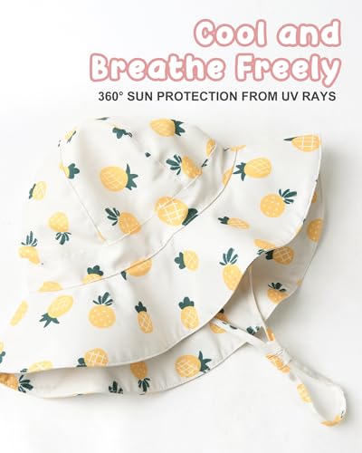 Image of FURTALK Baby Sun Hat Toddler Beach Hats with UPF 50+ Sun Protection Wide Brim Girls Bucket Hat