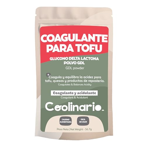 Coolinario Glucono Delta Lactona GDL | Coagulante para Tofu (56 g) Ácido Suave para Quesos, Panes y Cocina Molecular | Sabor Suave | Conservación de Alimentos