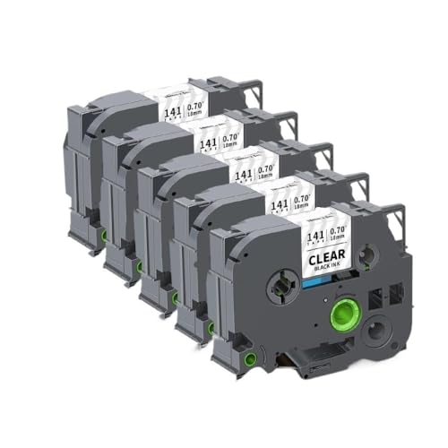 5 10pk 241 18mm���~�l�[�g���x���e�[�vTZE241 141 441 541 641 PTD400���x�����[�J�[���j�o�[�T���t�B�b�g�T�[�h�p�[�e�B�̌���(5PK Black on Clear)