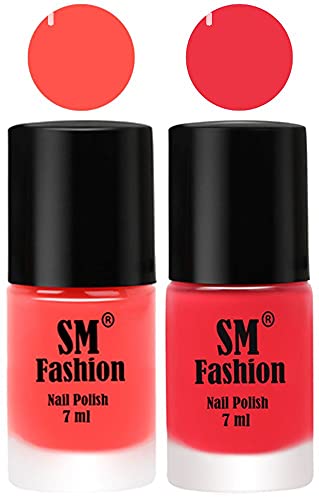 Image of Long Lasting Nail Polish | Nail Paint Combo 7 ml Each) - Set of 2 Baby Pink-Rose Pink