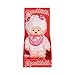 Sekiguchi 767020-Original Monchhichi Fille Cerisier, en Peluche, Bavoir et nattes avec Fleurs, env. 20 cm, 767020, Rose Bonbon