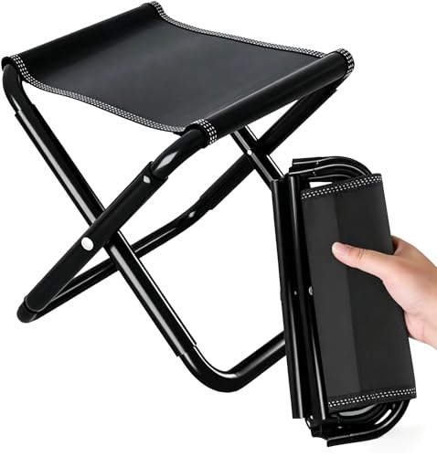 Xiujuers Camping Hocker Klapphocker Faltbar Klappbar Falthocker Fußhocker Outdoor Campinghocker Campingstuhl Klein Angelhocker mit Aufbewahrungsbeutel für Camping Gartenarbeit Angeln Wandern Jagen