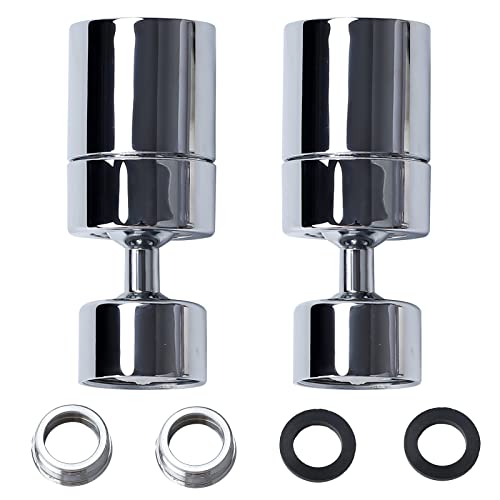 2 PACK 360 Grad schwenkbarer Wasserhahn-Strahlregler, 2 Sprühfunktionen, Wasserhahn Luftsprudler 22mm Innengewinde und 24mm Außengewinde Küche/Bad Wasserhahn Aufsatz (2 Pack) Cover