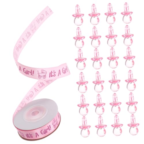 FELTECHELECTR Miniature Acrylic Pacifier Baby Shower Toy 101pcs Pink Shower Favor Decorations for Girl