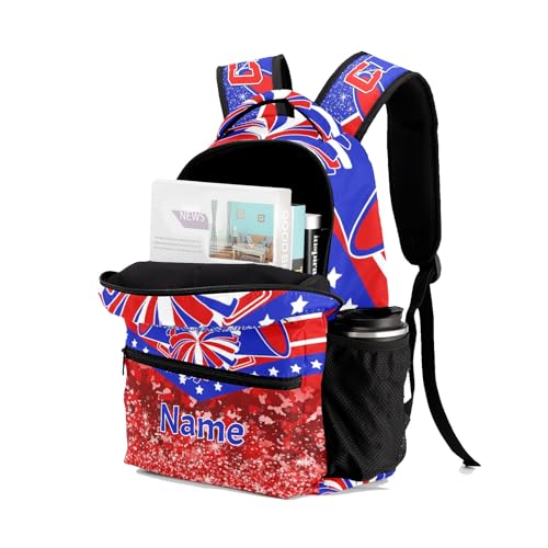 Cheer Red Blue Cheerleader School Backpack Waterproof Shoulder Bag for Sport Training Competition Gift4