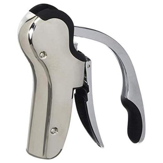 Stainless Steel Wine Opener Compact Vertical Corkscrew Wine Bottle Opener with Foil Cutter
