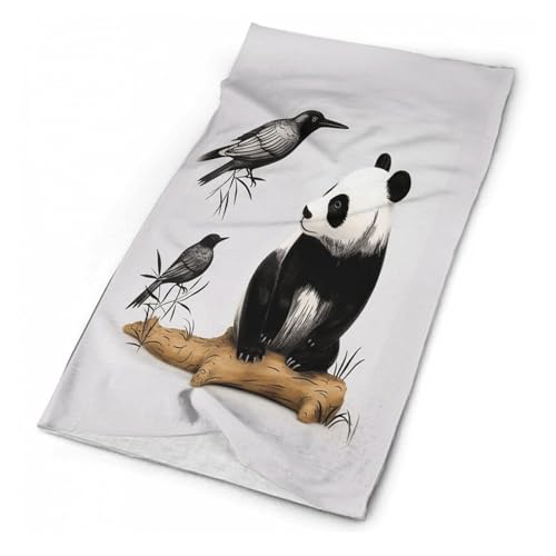VTCTOASY Bird Cedar Panda Neck Gaiter Personalized Soft Windproof Face Covers Cozy Winter Neck Warmer Gator Scarfs Multipurpose Fashion Breathable Bandana Face Mask Scarf for Adult