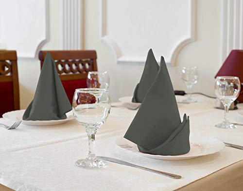 Utopia Kitchen Steel Grey Cloth Napkins [12 Pack, 18X18 Inch] Cotton Blend Washable And Reusable Table Dinner Napkins For Hotel, Lunch, Restaurant, Weddings, Event And Parties #TOP2