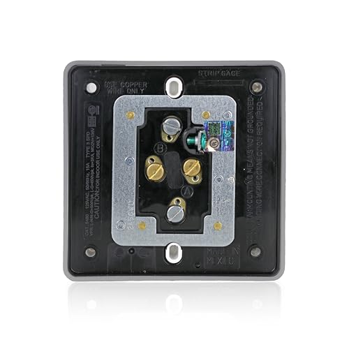 Image of Leviton Surge Protective 4-in-1 Receptacle with Indicator Light, 20 Amp, 125 Volt, Heavy-Duty Industrial Specification Grade, Straight Blade Quadruplex Outlet, Grounding, 5490-GY, Gray