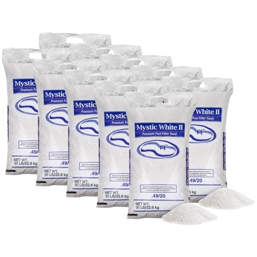 U.S. Silica 10 Pack Mystic White II Sand for Above Ground and Inground Pool Filter Pumps, 50 Lb...