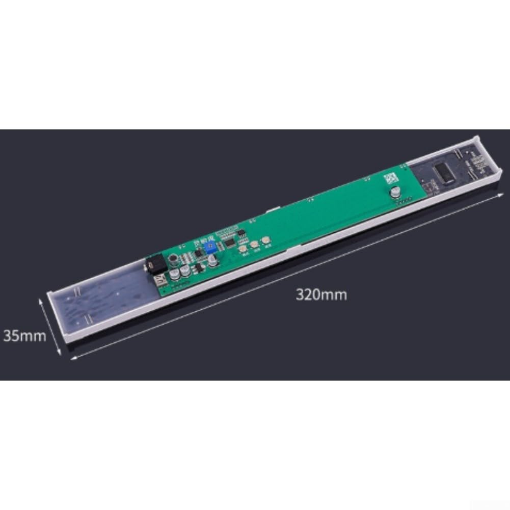 Barra de luz ambiental LED de ritmo musical controlada por voz con micrófono integrado para audio de coche, diseño compacto de 32 cm, alimentado por USB-C, en tiempo real para pantalla de espectro
