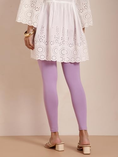 Image of TWIN BIRDS Super Stretchable Cotton Elasthane Fabric Ankle Length Leggings for Women