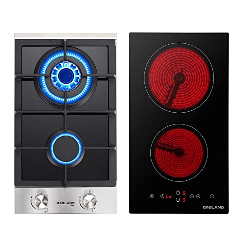 Gasland Chef 12" Electric Cooktopcooktop 2 Burners + 12" Gas Cooktop 2 Burners #TOP30
