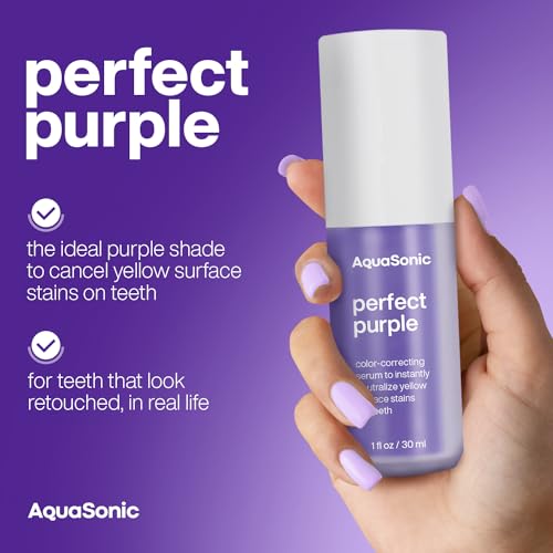 Image of AquaSonic Perfect Purple | Teeth Whitening, Color-Correcting Serum | Neutralize Yellow Stains | Mint Flavor