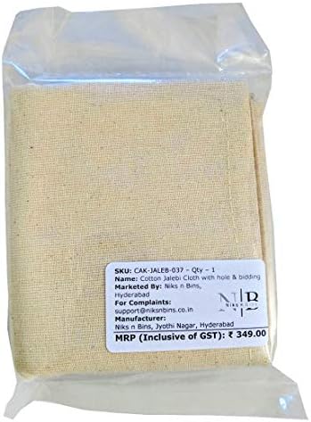 Niks n Bins Cotton Solid Jalebi Cloth with Hole And Bidding for Professionals ( White, 48 x 48 cm ).