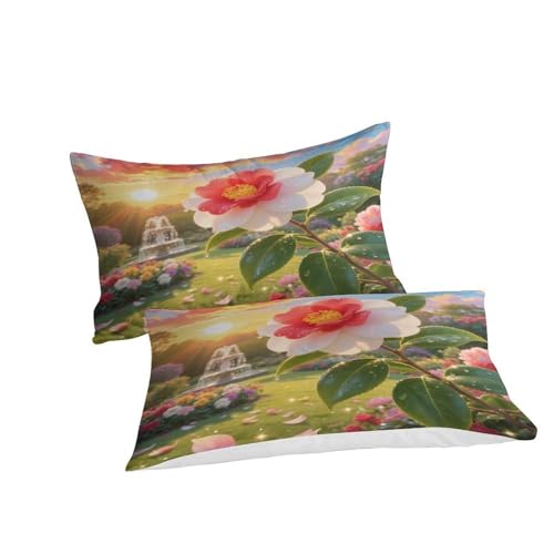 Housse de couette Camélia 140x200 cm en microfibre avec sa taie - 3