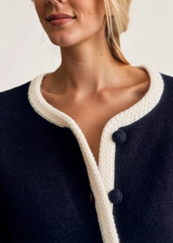 Ythomm Womens Cardigan Sweaters Long Sleeve Open Front Button Crochet Trim Knit Jacket Crewneck Fall Sweater Coat with Pocket3