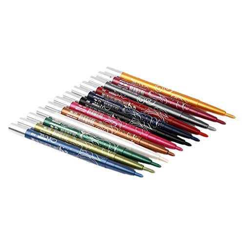 Set de 12 lápices delineadores giratorios brillo miniatura 2