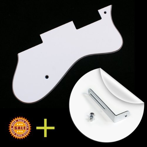 3 Ply Pickguard Fits Epiphone Dot Style Guitar with Bracket - WHITE