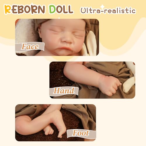 Muñeco Reborn de Silicona 17.3 pulgadas miniatura 5