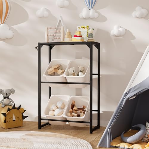 Aibiju Getränkekistenregal 4 Kisten Stabil Metall Ständer Flaschenkistenregal, Freistehend Kistenständer, Wasserkistenregal mit Ablage, für Wohnzimmer, Küche, Weinkelle, 70x33x112 cm,YD-YLJ002B