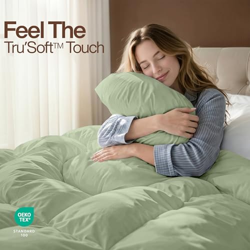 Image of Utopia Bedding Comforter King Size, Duvet Insert, Sage Green, 90 x 102 in